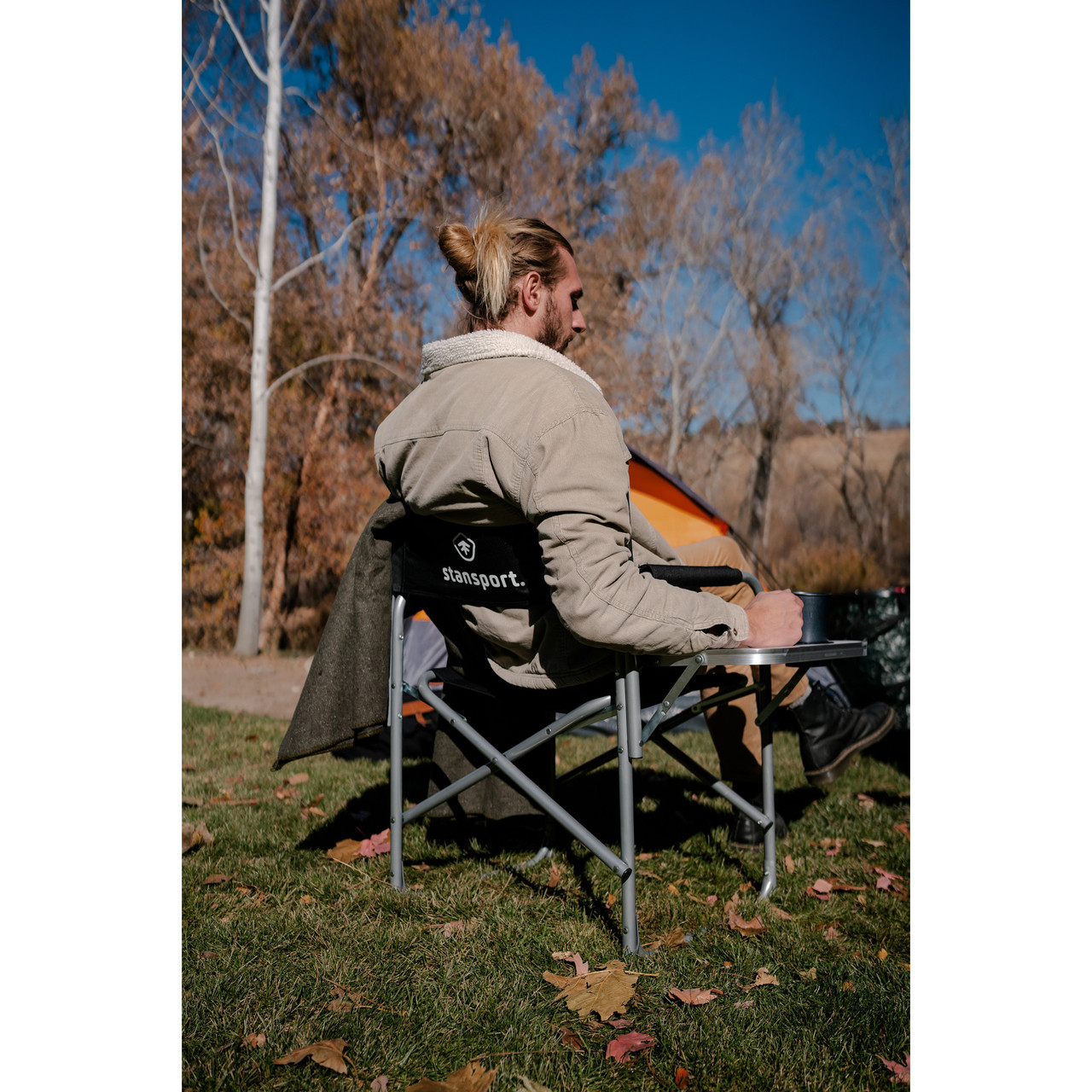 outdoor directors chair with side table