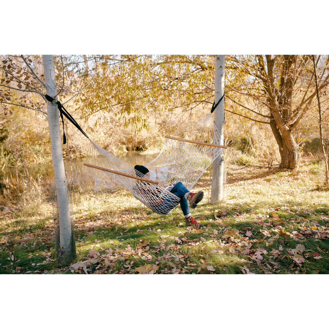 Amaca Singola Stansport Acapulco – 100x180 Cm (119x198 Cm) – In Cotone Resistente Con Barre In Legno Duro – Portata 136 Kg - 6
