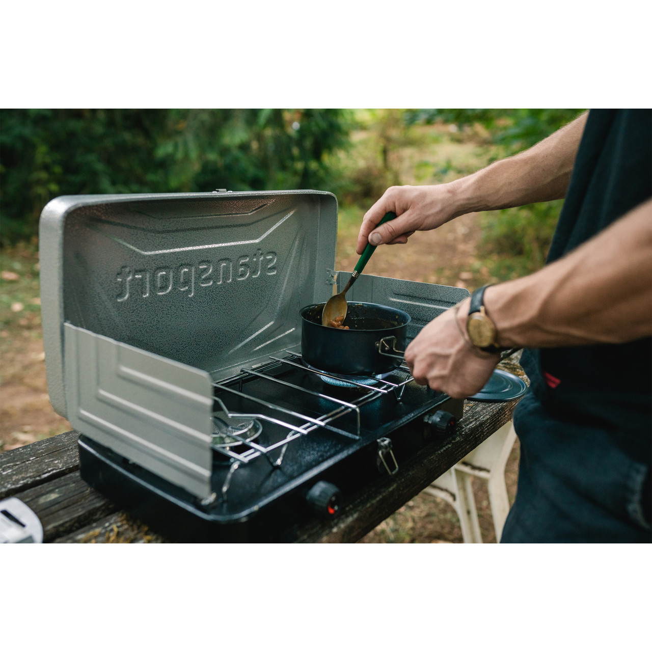 2-Burner Regulated Propane Stove - Silver - Stansport