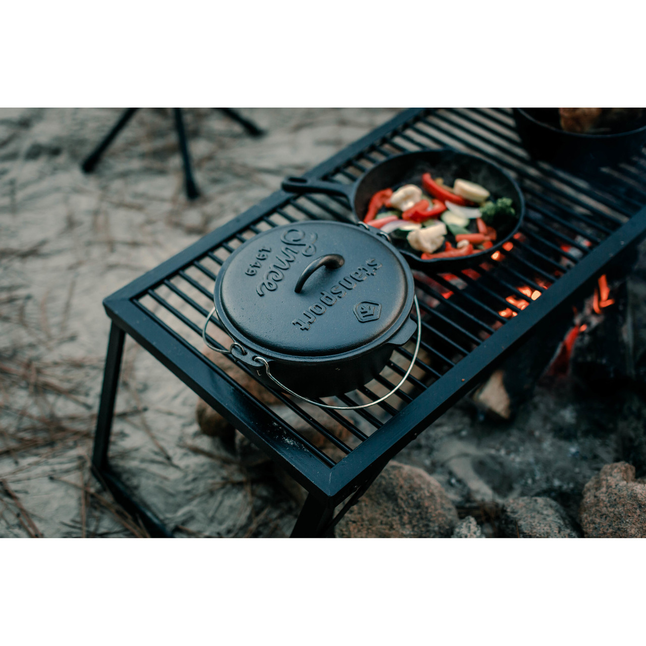 Camping Cooking Set of 5: Cast Iron Pots & Pans w/Lids & Case, 5 pieces -  Fry's Food Stores