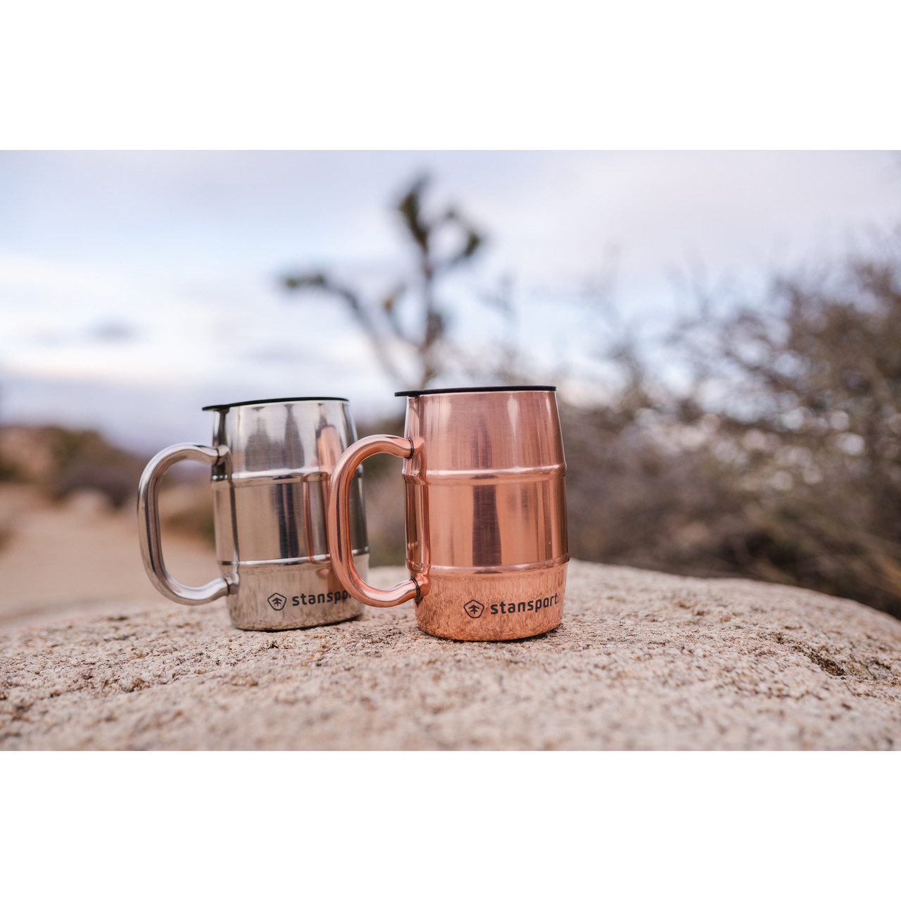 16 OZ. Double Wall Camp Mug - Silver - Stansport