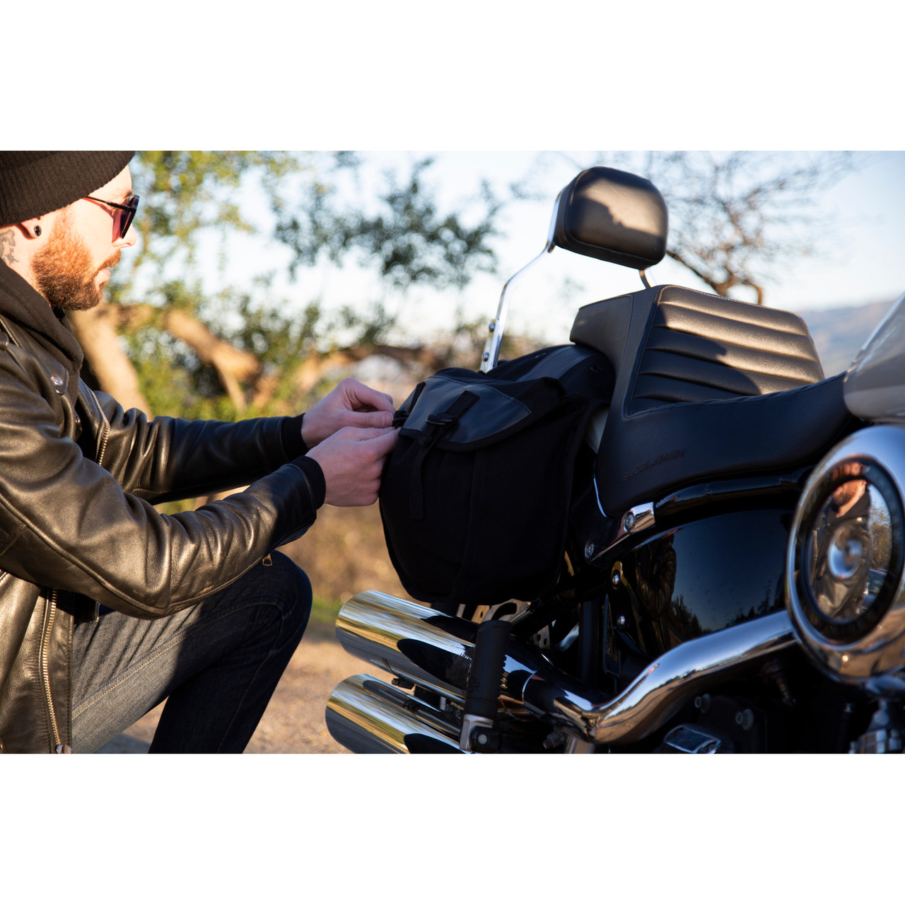 Canvas Saddle Bag Black Stansport