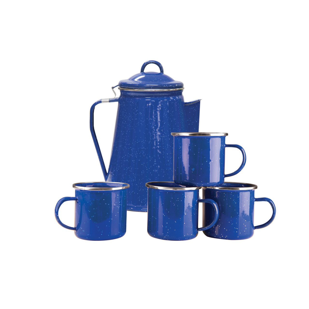 Enamel Percolator Coffee Pot \u0026 4 Mug 