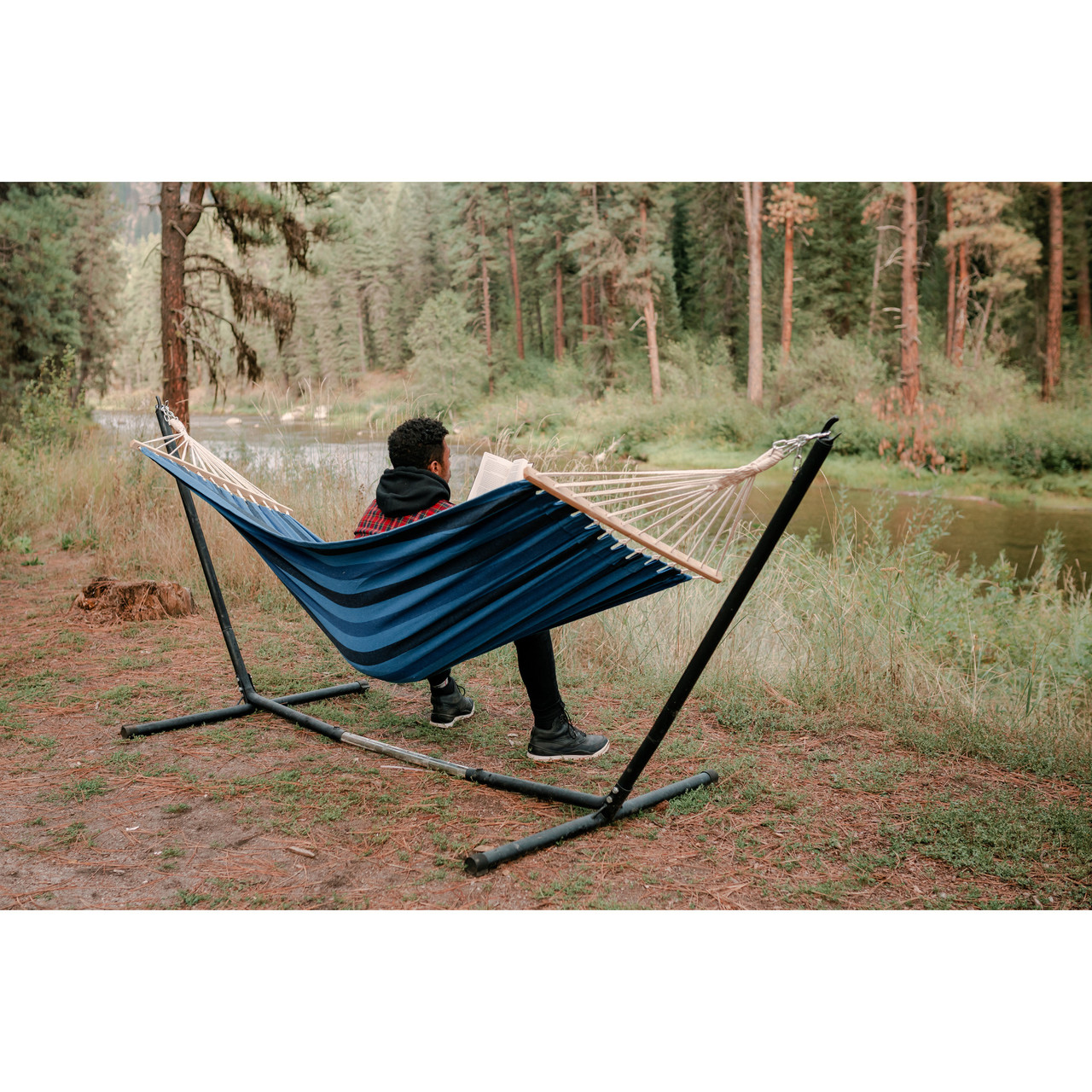 Cotton Blend Bahamas Hammock - Blue - Stansport