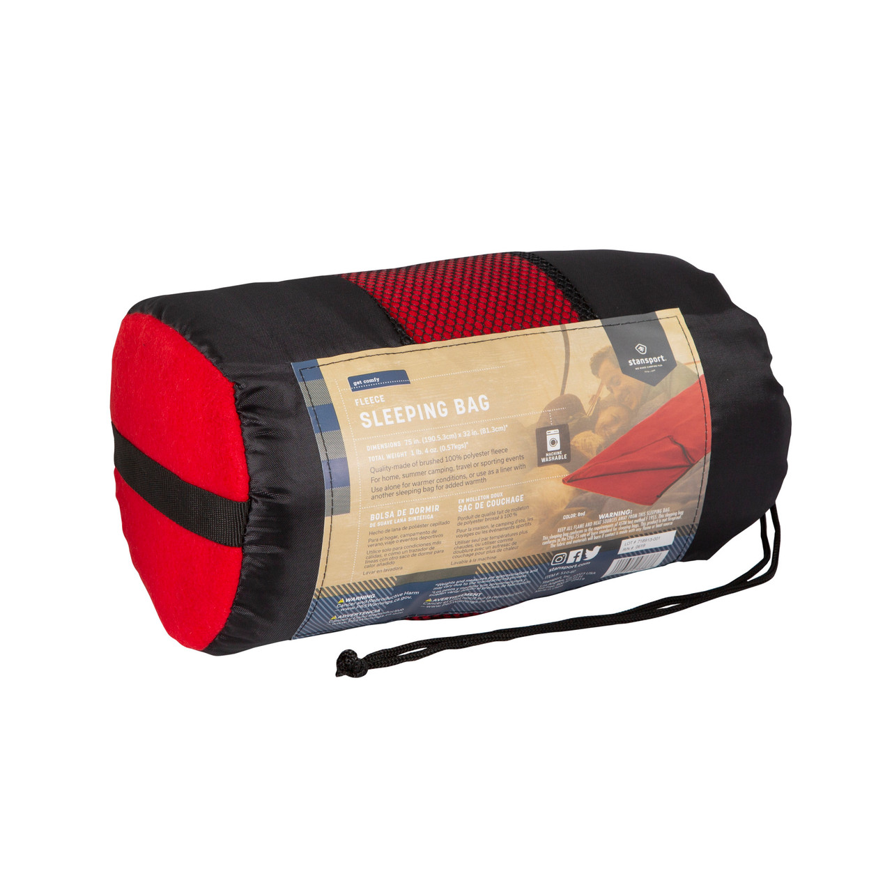 Fleece Sleeping Bag Red