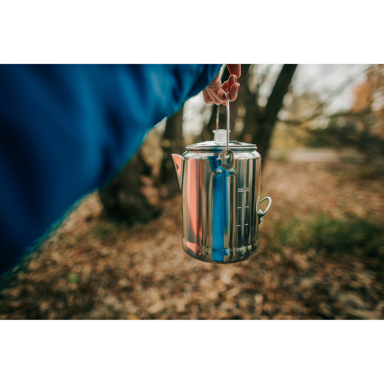 Woods™ - Percolateur à café de camping en acier inoxydable Daybreak, 9  tasses