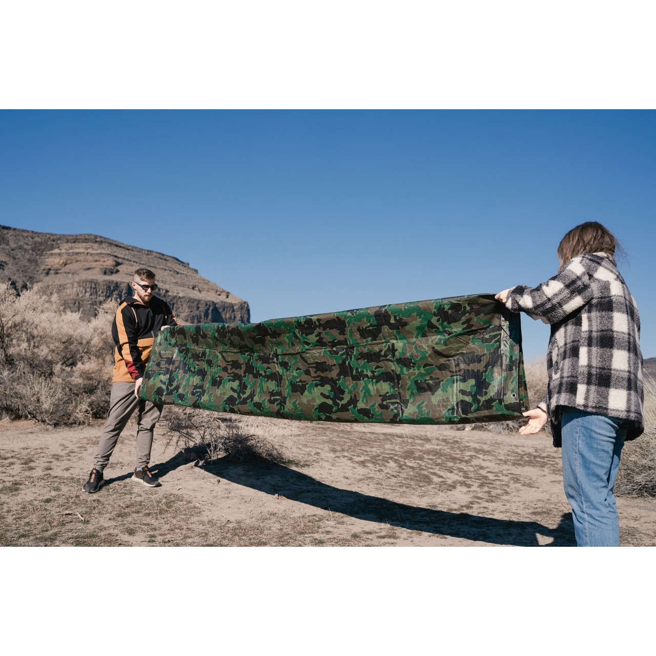 Medium-Duty Rip-Stop Tarp - Green Camo - Stansport