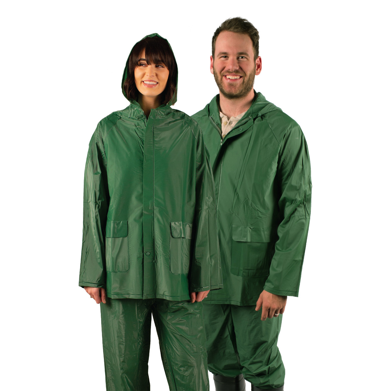 2-Piece Laminated Industrial Rainsuit - Green - Stansport