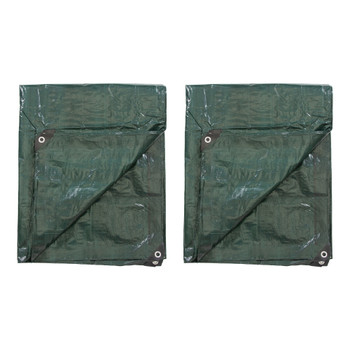 Medium-Duty Rip-Stop Tarp 6' x 8' - Dark Green - 2 Pack