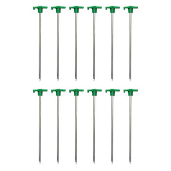 10" Steel T-Top Tent Stakes - 12 Pack