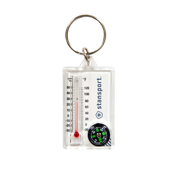 Zipper Pull Compass and Thermometer