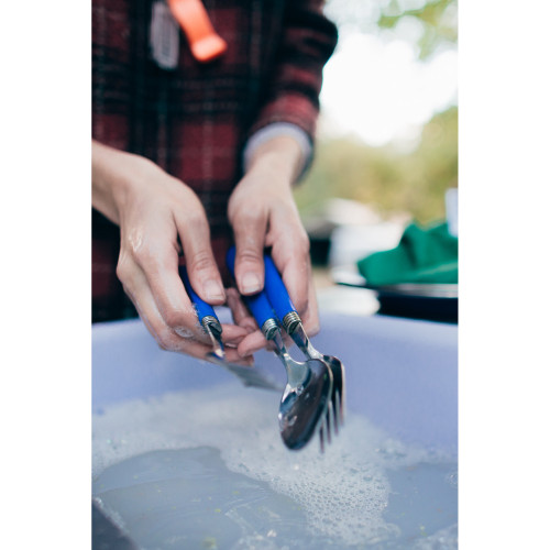 Deluxe 24Piece Enamel Tableware Set Blue Stansport