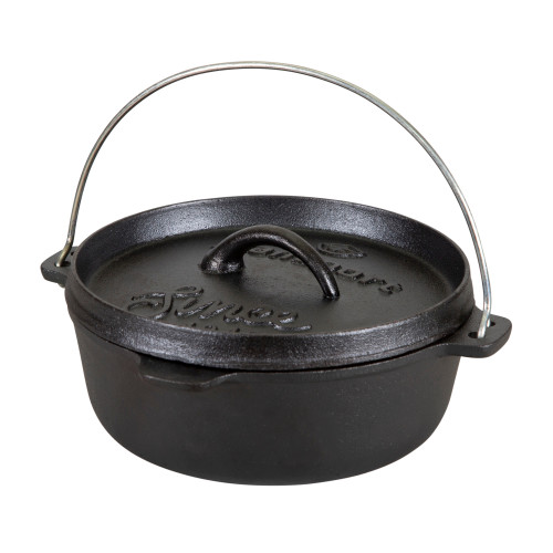 Pre-Seasoned Cast Iron Dutch Oven Flat Bottom