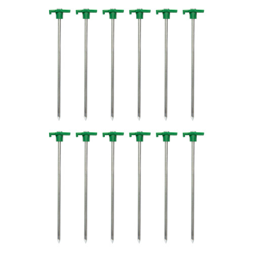 10" Steel T-Top Tent Stakes - 12 Pack