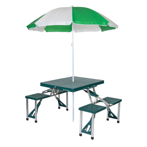 Picnic Table and Umbrella Combo - Green