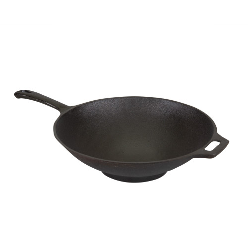 Pre-Seasoned Cast Iron Wok 12.5" Diameter