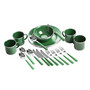 Deluxe 24-Piece Enamel Tableware Set - Green