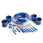 Deluxe 24-Piece Enamel Tableware Set - Blue