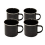 Deluxe 24-Piece Enamel Tableware Set - Black