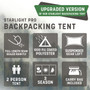 Starlite Pro Backpacking Tent with Full Mesh Rainfly