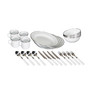 Deluxe 24-Piece Enamel Tableware Set - White