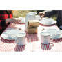 Deluxe 24-Piece Enamel Tableware Set - White