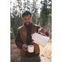 Enamel Percolator Coffee Pot & 4 Mug Set - White