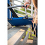 Tubular Frame Folding Stadium Seat with Arms - Blue/Tan