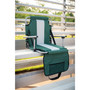 Tubular Frame Folding Stadium Seat with Arms - Green/Tan