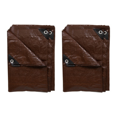 Light-Duty Rip-Stop Tarp 5' x 7' - Brown - 2 Pack - Stansport