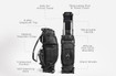 OFFICIAL PGA Tour Branded Golf Bag with Shark Wheels (Black Vegan Leather)