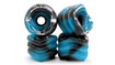 Shark Wheel 72mm 78a, Longboard Cruising Wheels, DNA Formula, Set of 4 Wheels (Black/Blue Swirl) - Blem