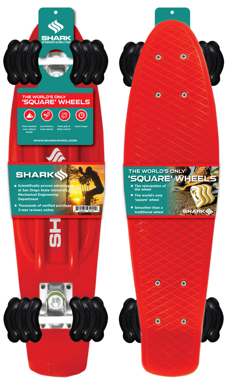 Polyboard 22" Skateboard with 60mm Shark Wheels - Shark Wheel