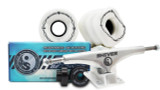 54MM Bundles. 54mm, 78a White Jaws Wheels with Abec 9 Bearings & Shiver Trucks Street Series Silver 150mm Trucks