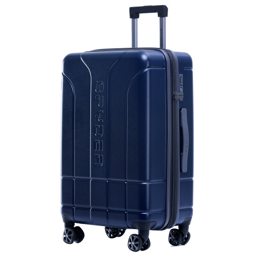 Navy Spyder Carve 25 Inch Expandable Hardside Upright Suitcase with 360°  Shark Wheels, TSA Approved Lock