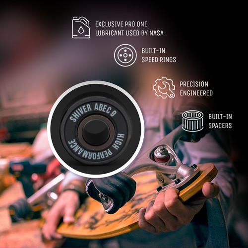 Shiver ABEC 9 Bearings by Shark Wheel Shark Wheel