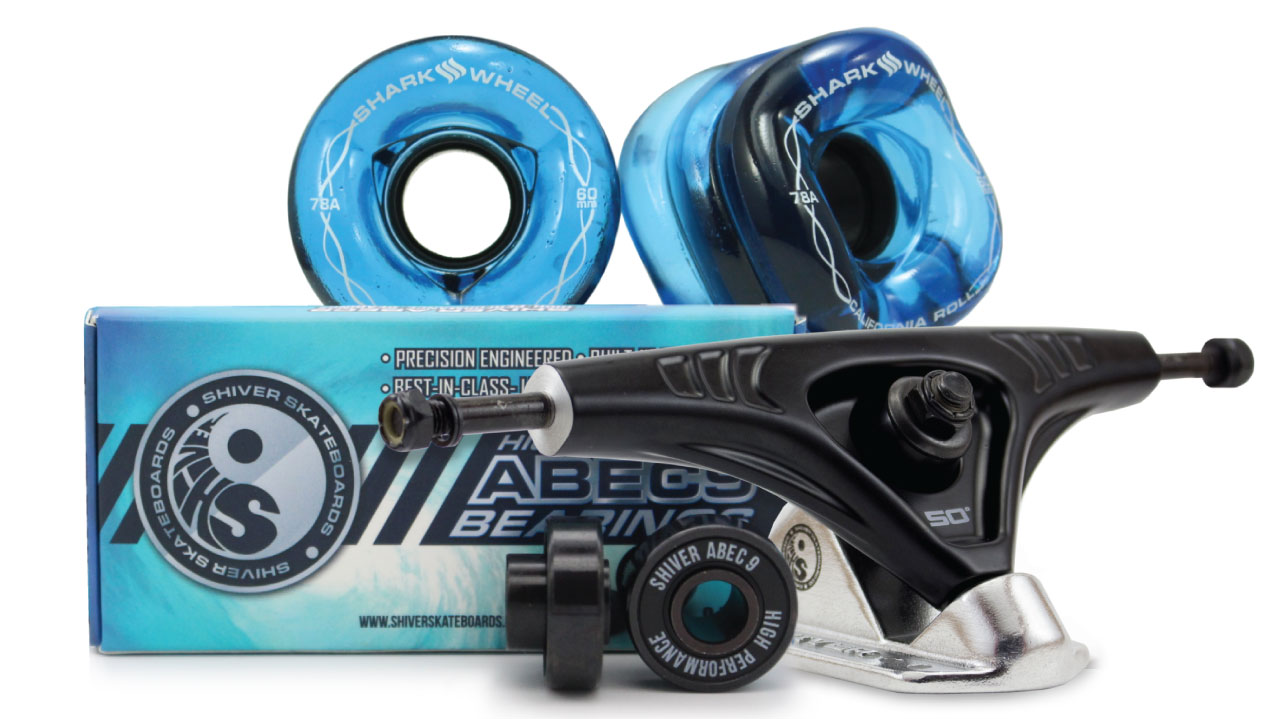 Shiver Trucks - 180mm Reverse Kingpin Trucks - Shark Wheel