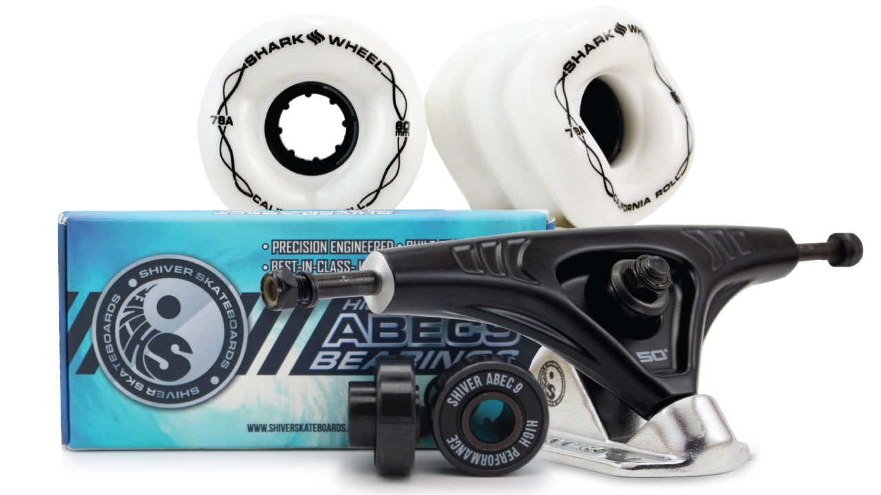 Shiver Trucks - 180mm Reverse Kingpin Trucks - Shark Wheel