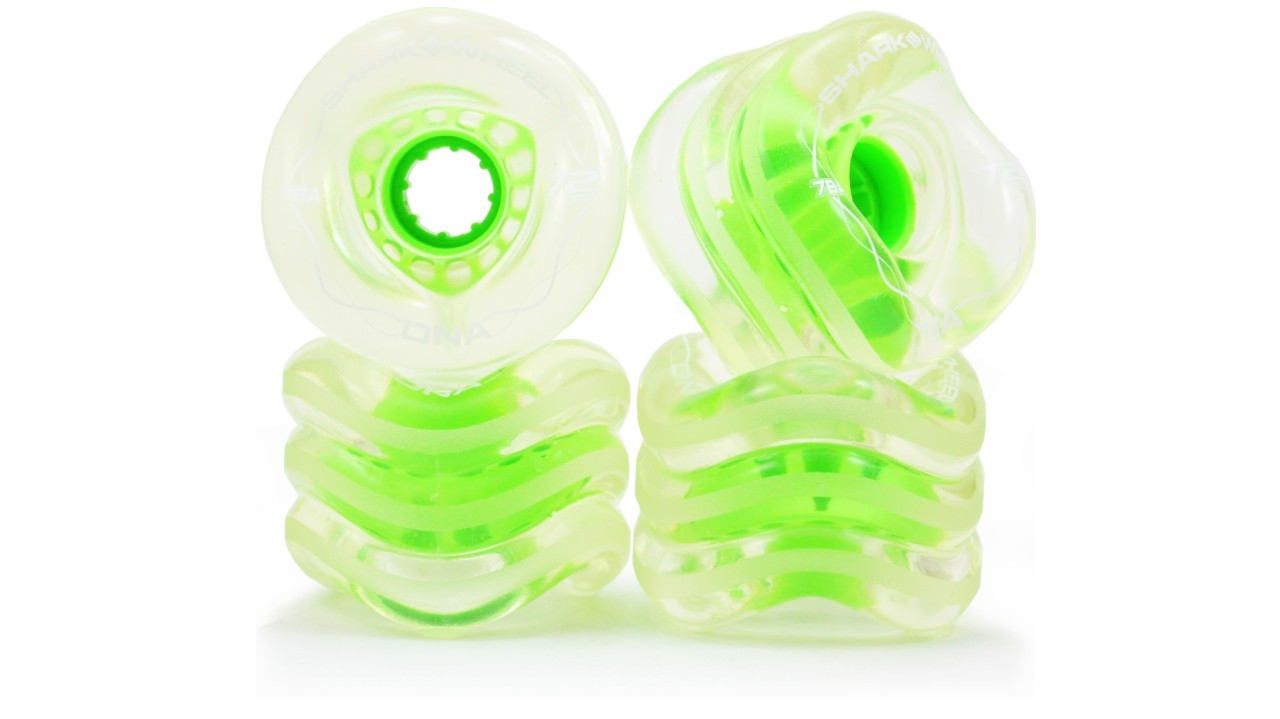 Shark Wheel 60mm, 78a Clear With Green Hub California Roll