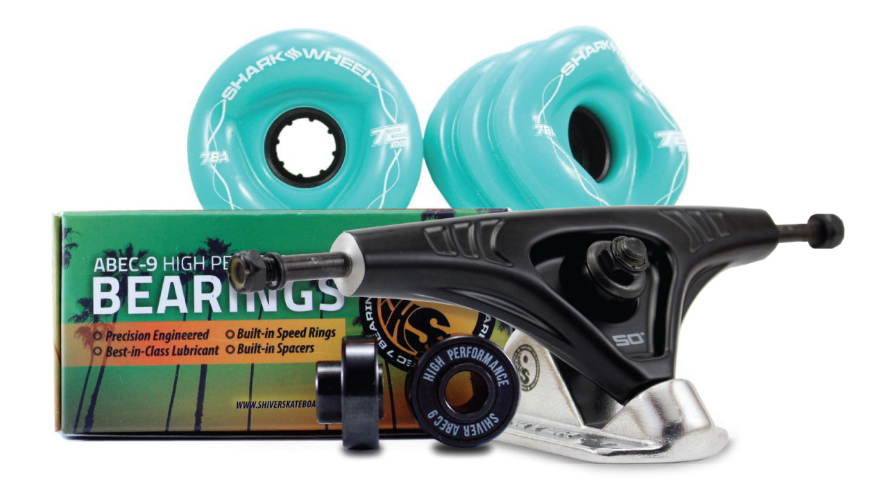 72MM Bundles. Turquoise.  DNA Wheels with Abec 9 Bearings & Pro Series Trucks