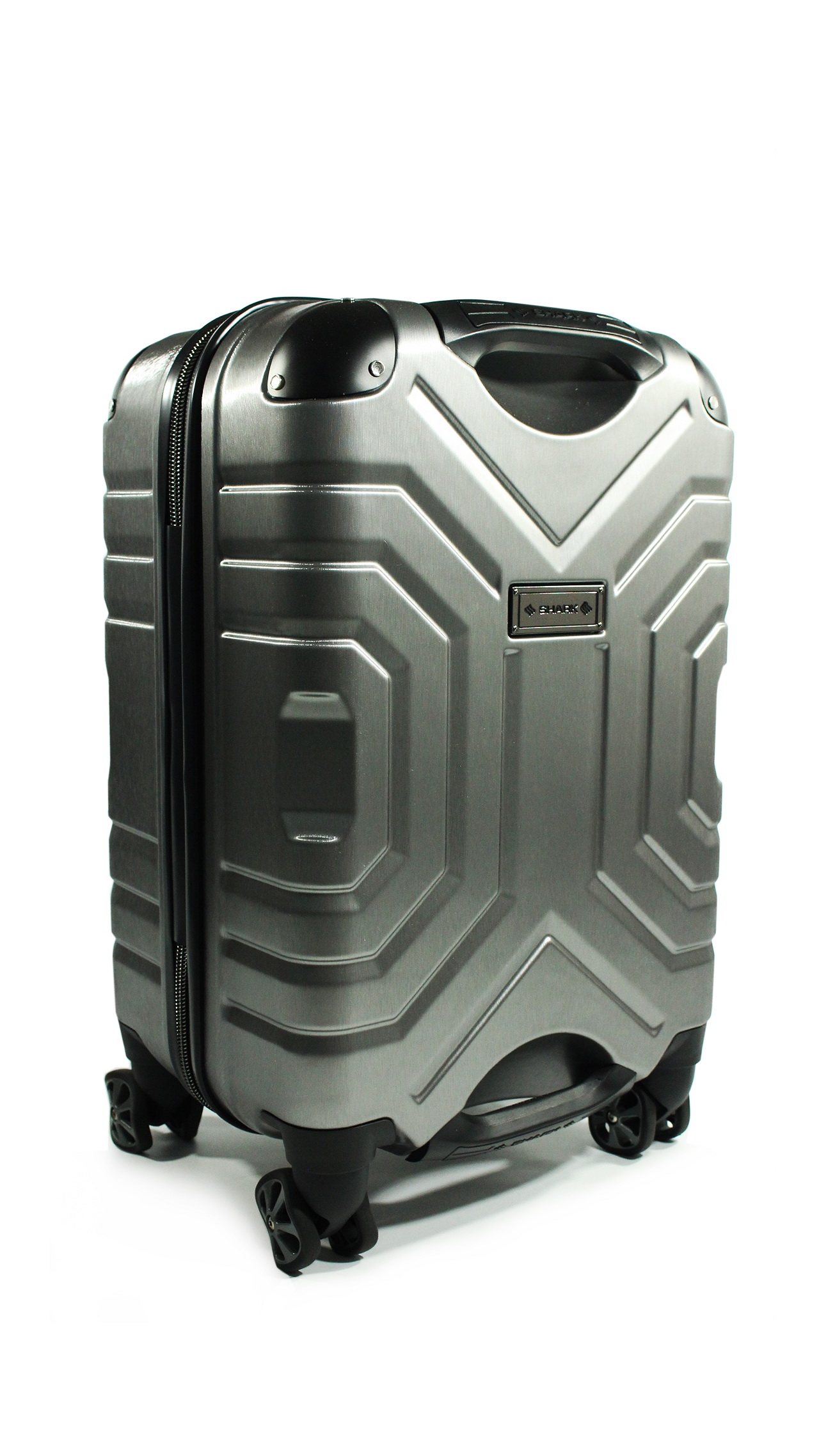 Carry-On Luggage - Shark (Silver/Black) angle view