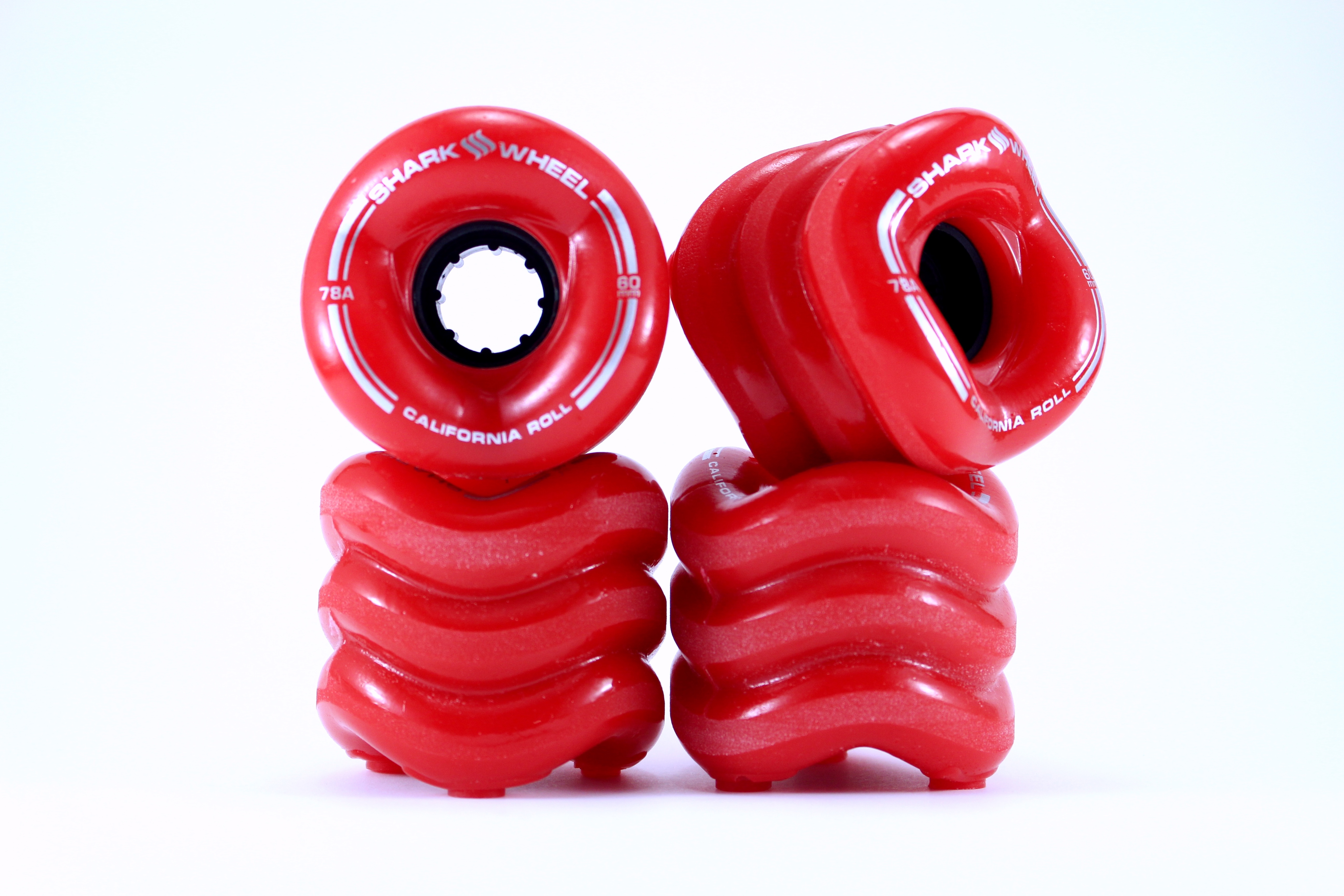Shark Wheel 22.5” Plastic Cruiser Skateboard, Complete with Red