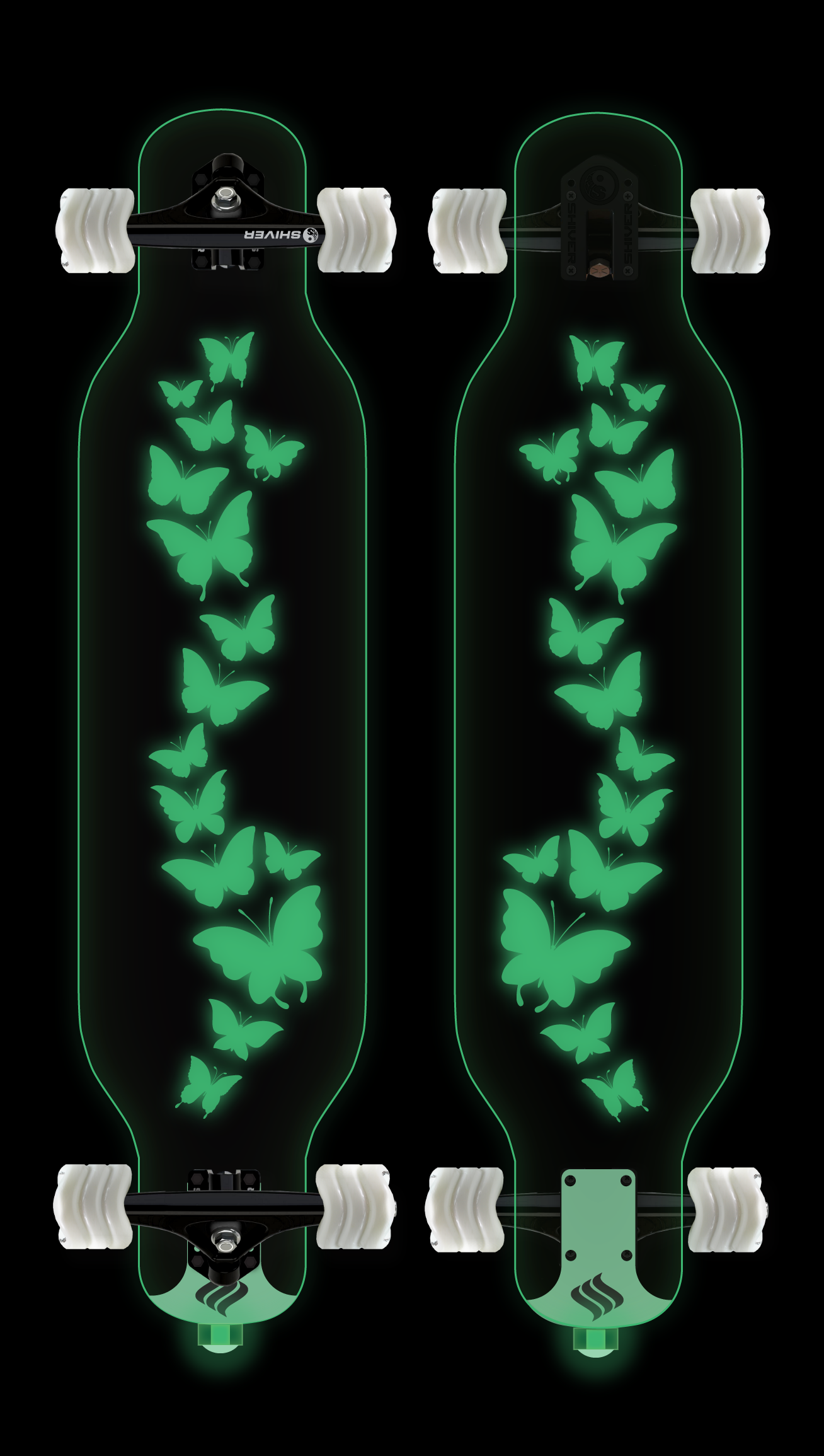 CLEAR Butterfly Longboard with Deck Lights