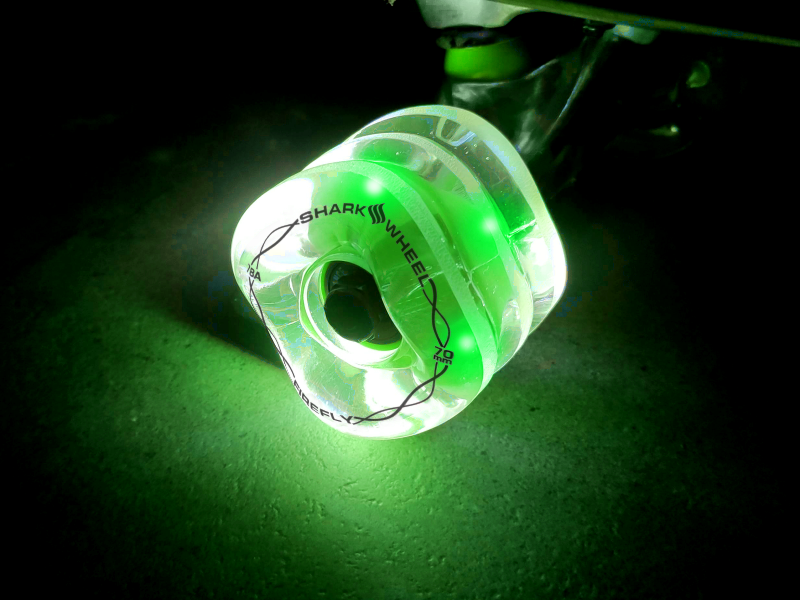 Shark Wheel 70mm, 78a Firefly - Clear with Blue, Red, Green, Yellow Lights