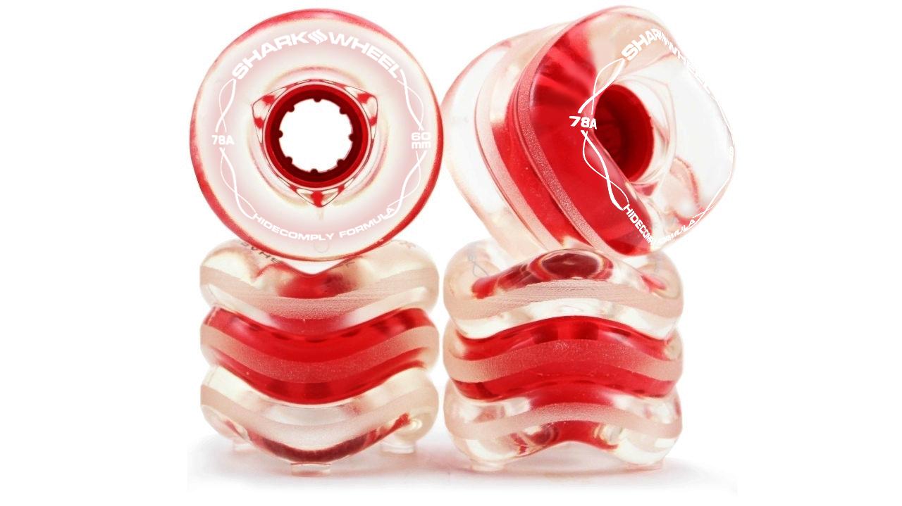 Roues Shark Wheels Sidewinder 60mm 78a Pour Longboard – Transparent/Orange (Neuf)