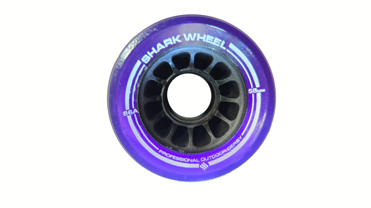 Shark Wheel 58MM, 86a Hybrid Quad Skate Wheels- Transparent Purple