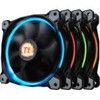 CL-F042-PL12SW-B Thermaltake Riing Cooling Fan 120 mm 1500 rpm40.6 CFM 26.4 dB(A) Noise Hydraulic Bearing 4-pin PWM Red, Blue, White LED 4.6 Year Life