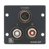 WAS-3P Kramer WAS-3P Audio/Video Faceplate Insert Mini-DIN S-Video, RCA Stereo Audio