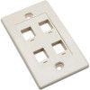 162951 Intellinet Network 4 Outlet Ivory Wall Plate