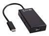 V7 USB-C male to Ethernet RJ45 / 2x USB3.0 female Adapter Black - USB Type C - 1 Port(s) - 1 - Twisted Pair - 10/100/1000Base-T -